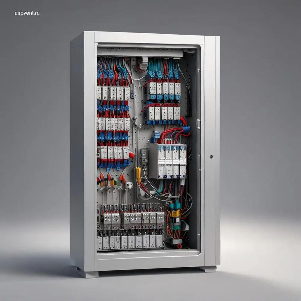 шкаф автоматики с PLC и HMI для управления приточной установкой